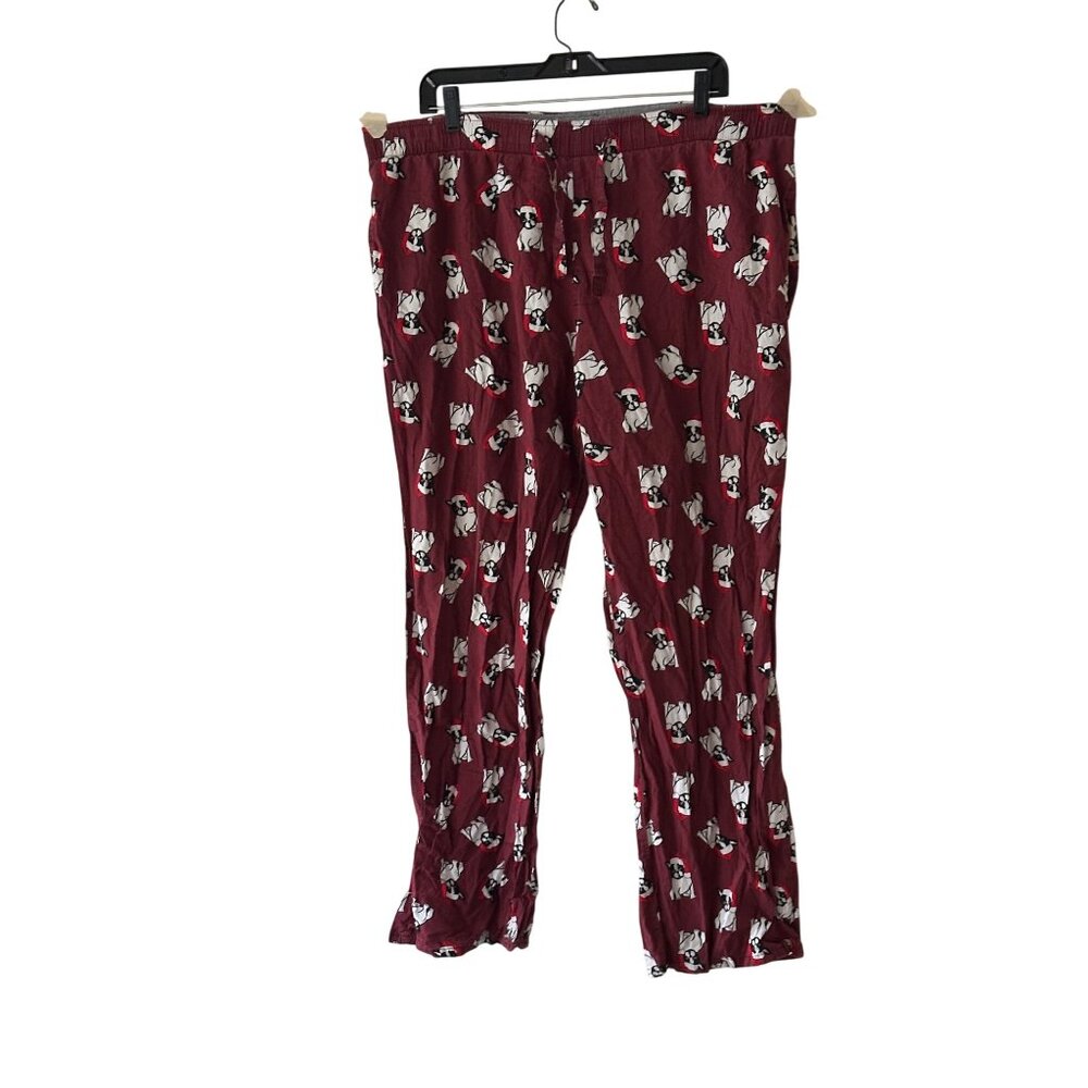 Womens Pitbull Dog Print Pajama Pants Drawstring Waist Elastic Band Lounge Wear